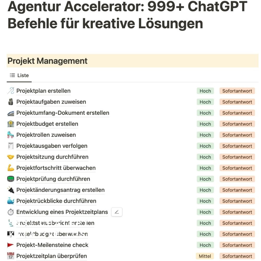 Agentur Accelerator: 999+ ChatGPT Befehle für kreative Lösungen